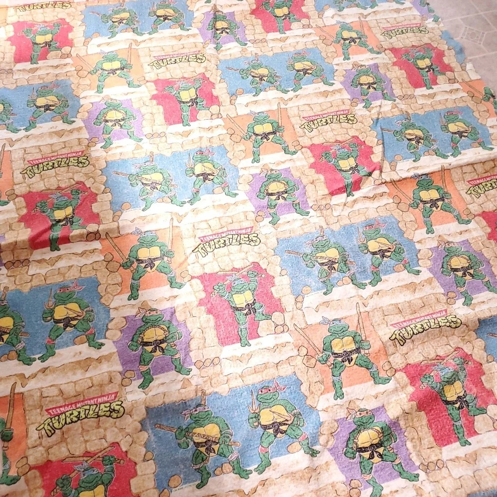 Vintage Teenage Mutant Ninja Turtles Comforter Bedding Blanket TMNT 86x70